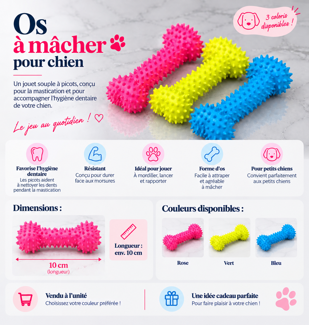 Jouets os chiens à l’unité
