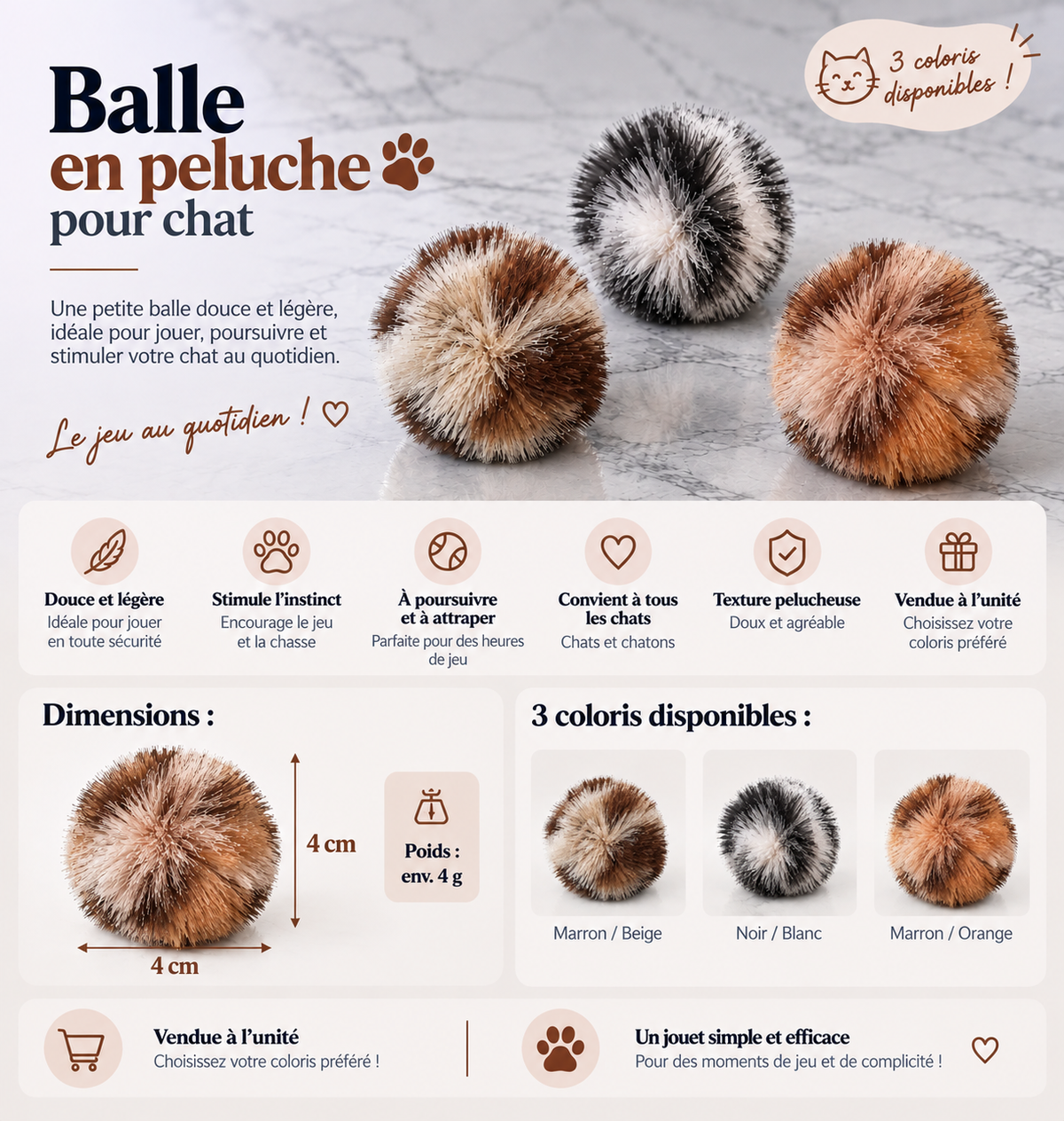 Jouets balles pour chats à l’unité