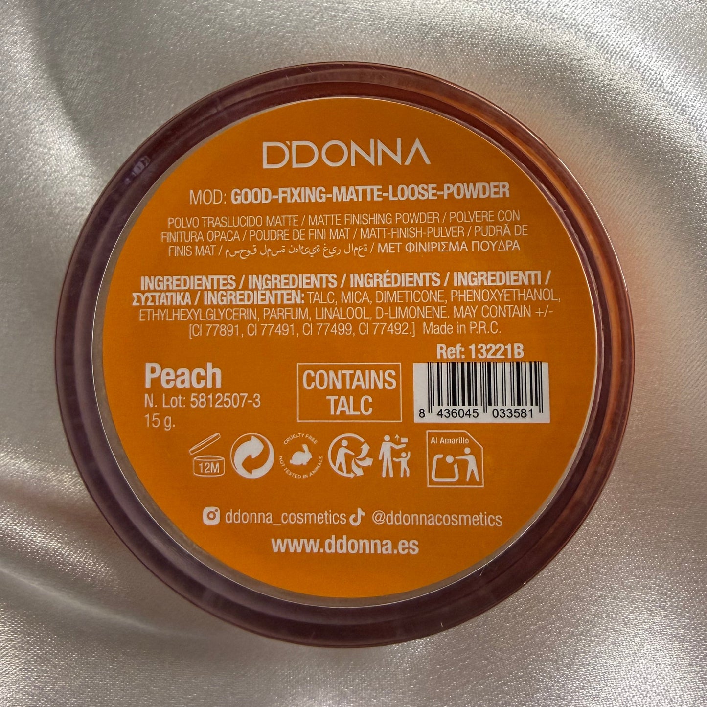 Poudres libres fixantes mat Pêche